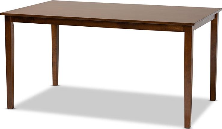 Wholesale Interiors Dining Sets - Suvi Grey Fabric Upholstered and Walnut Brown Finished Wood 7-Piece Dining Set