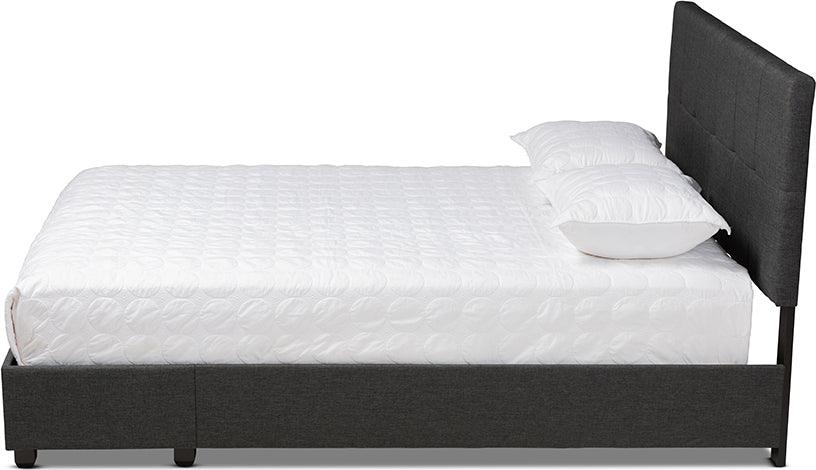 Wholesale Interiors Beds - Netti King Storage Bed Dark Gray & Black