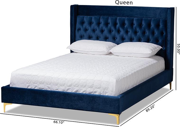Wholesale Interiors Beds - Valery King Bed Navy
