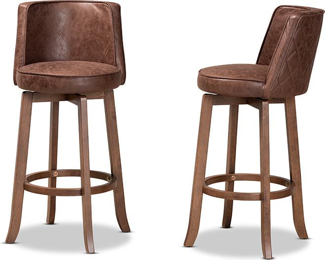 Wholesale Interiors Barstools - Adams Bar Stool Brown & Walnut Brown