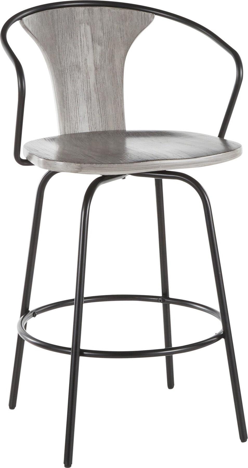 Lumisource Barstools - Waco Industrial Counter Stool Black & Gray