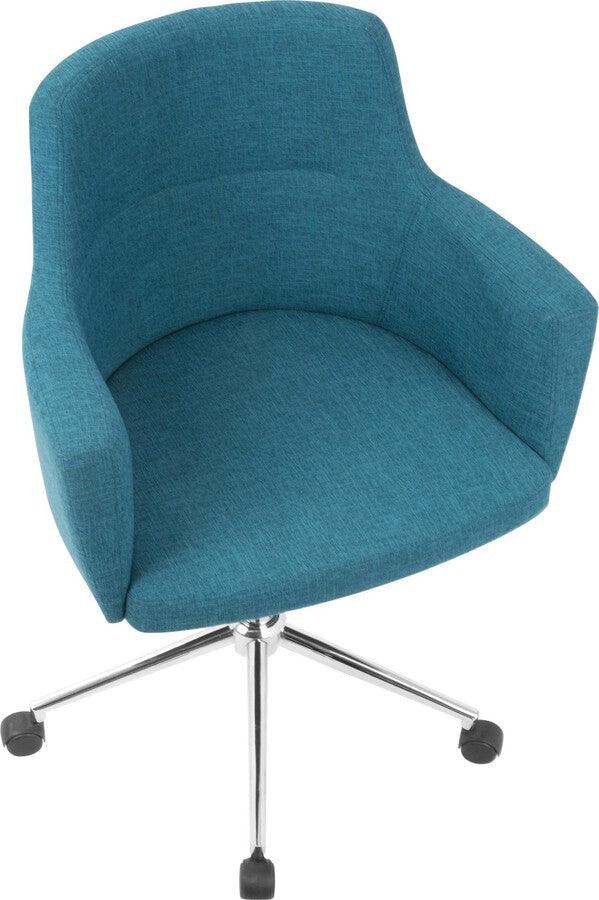 Lumisource Task Chairs - Andrew Contemporary Adjustable Office Chair in Teal