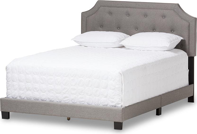 Wholesale Interiors Beds - Willis Modern And Contemporary Light Grey Fabric Upholstered Queen Size Bed