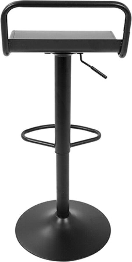 Lumisource Barstools - Emery Industrial Adjustable Barstool with Swivel in Black - Set of 2