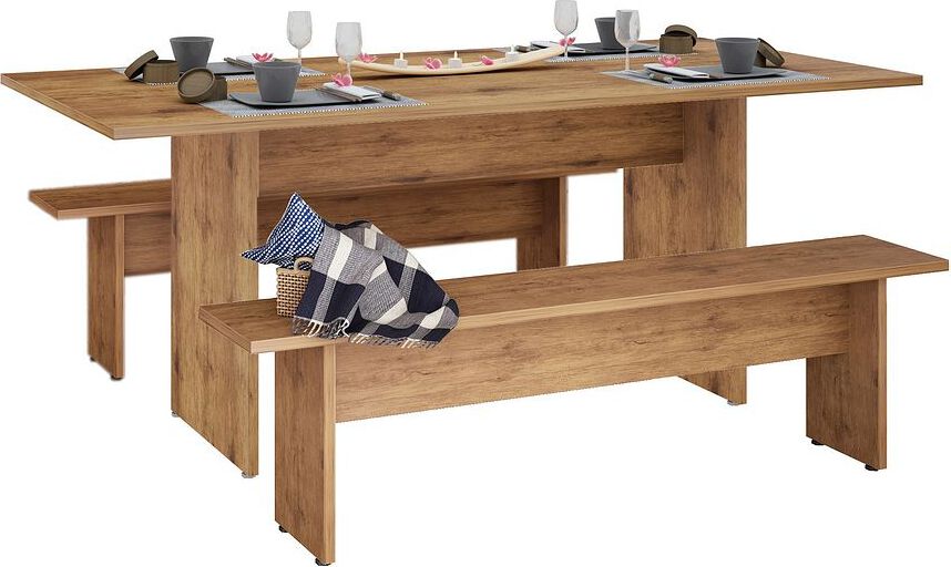 Manhattan Comfort Dining Sets - NoMad 67.91 Rustic Country Dining Set of 3 in Nature