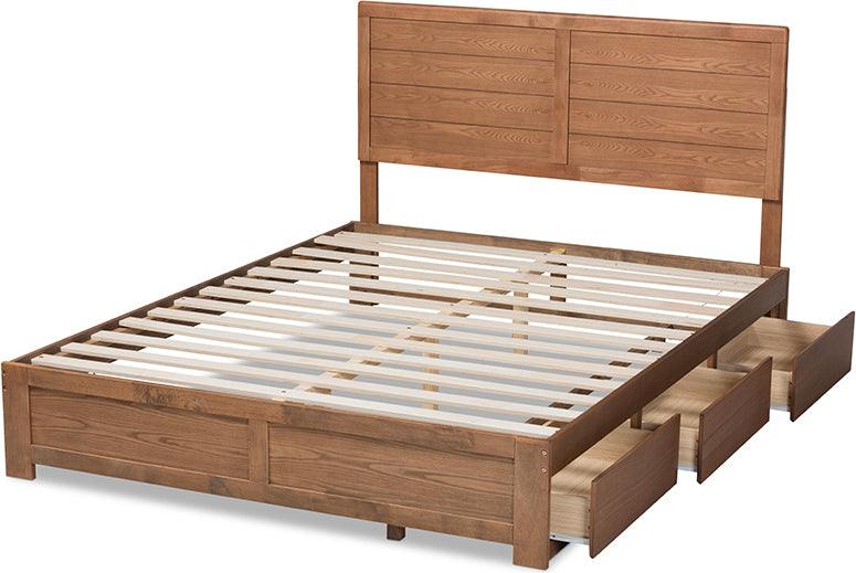 Wholesale Interiors Beds - Lisa Queen Storage Bed Ash walnut