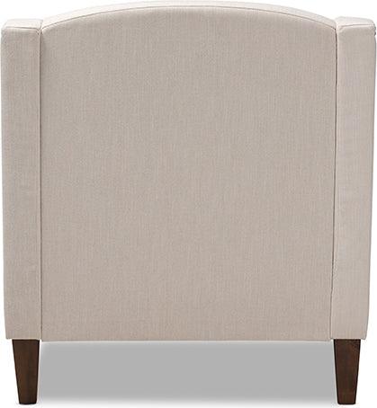 Wholesale Interiors Accent Chairs - Leonie Modern and Contemporary Beige Fabric Wenge Brown Chaise Lounge