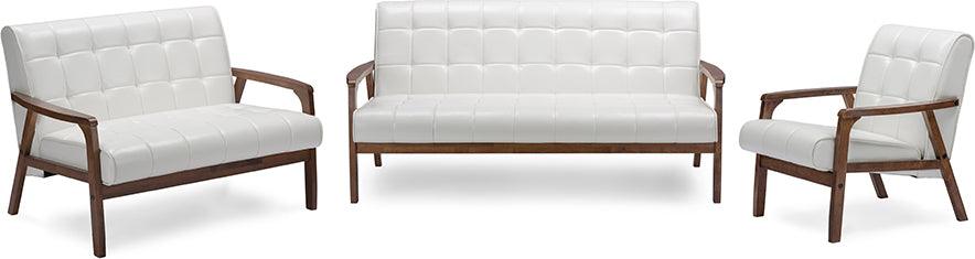 Wholesale Interiors Living Room Sets - Mid-Century Masterpieces 3 Pieces Living Room Set - White