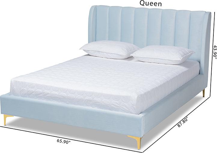 Wholesale Interiors Beds - Saverio Queen Bed Light Blue