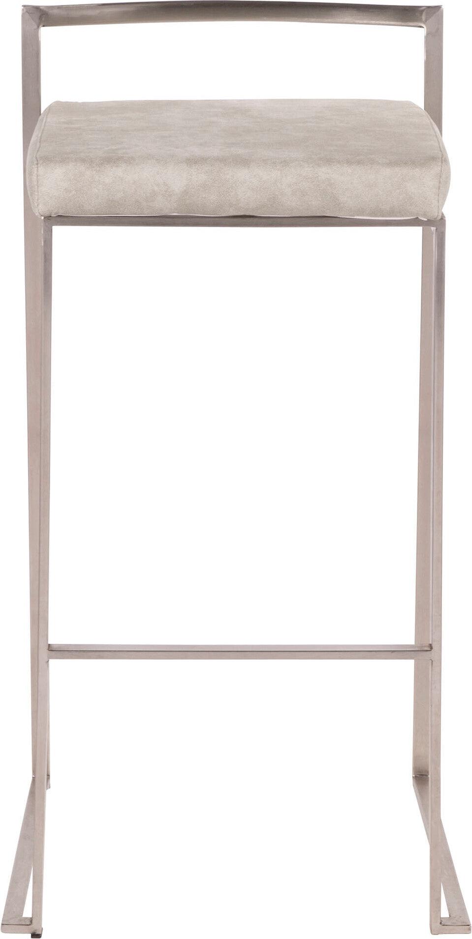 Lumisource Barstools - Fuji Stacker Barstool & Light Gray Cowboy (Set of 2)
