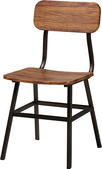 Wholesale Interiors Dining Sets - Irwin Modern Industrial Walnut Brown Finished Wood And Black Metal 5-Piece Dining Set