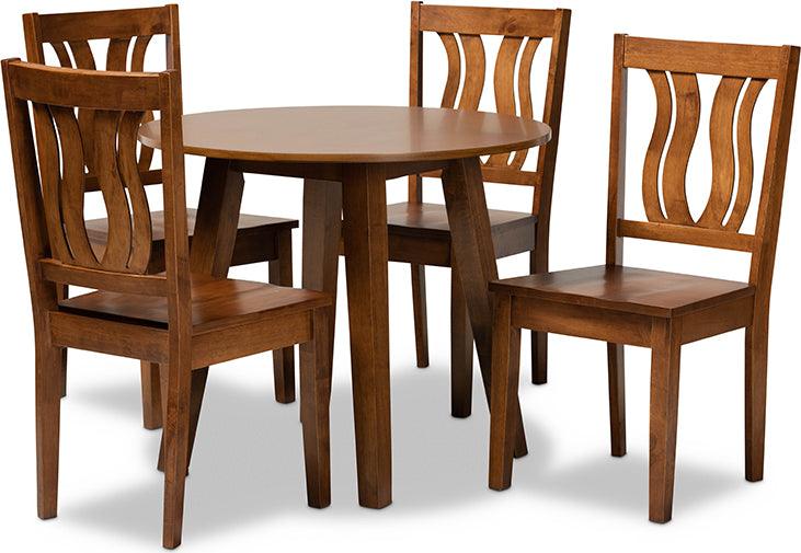 Wholesale Interiors Dining Sets - Anesa Walnut Brown Finished Wood 5-Piece Dining Set
