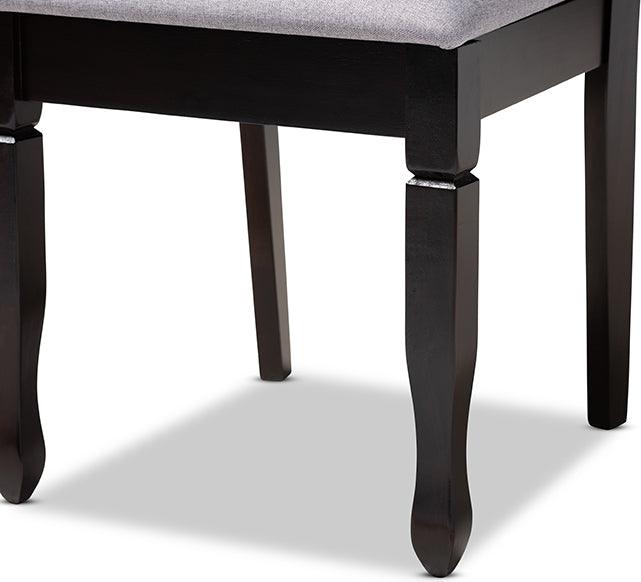 Wholesale Interiors Dining Chairs - Lanier Gray Fabric Upholstered Espresso Brown Finished Wood Dining Chair Set Of 4