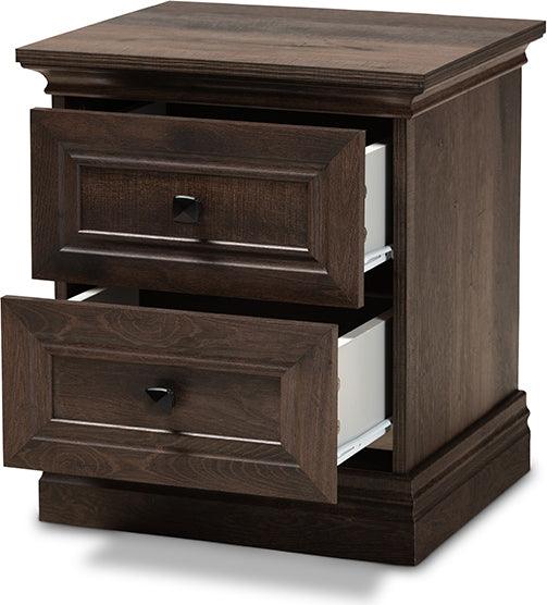 Wholesale Interiors Nightstands & Side Tables - Nolan 2 Drawer Nightstand Brown & Black