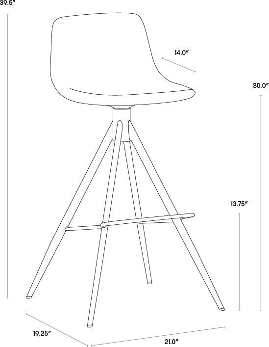 SUNPAN Barstools - Andres Swivel Barstool - Belfast Koala Grey