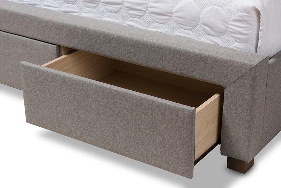 Wholesale Interiors Beds - Aurelie Queen Storage Bed Light Gray