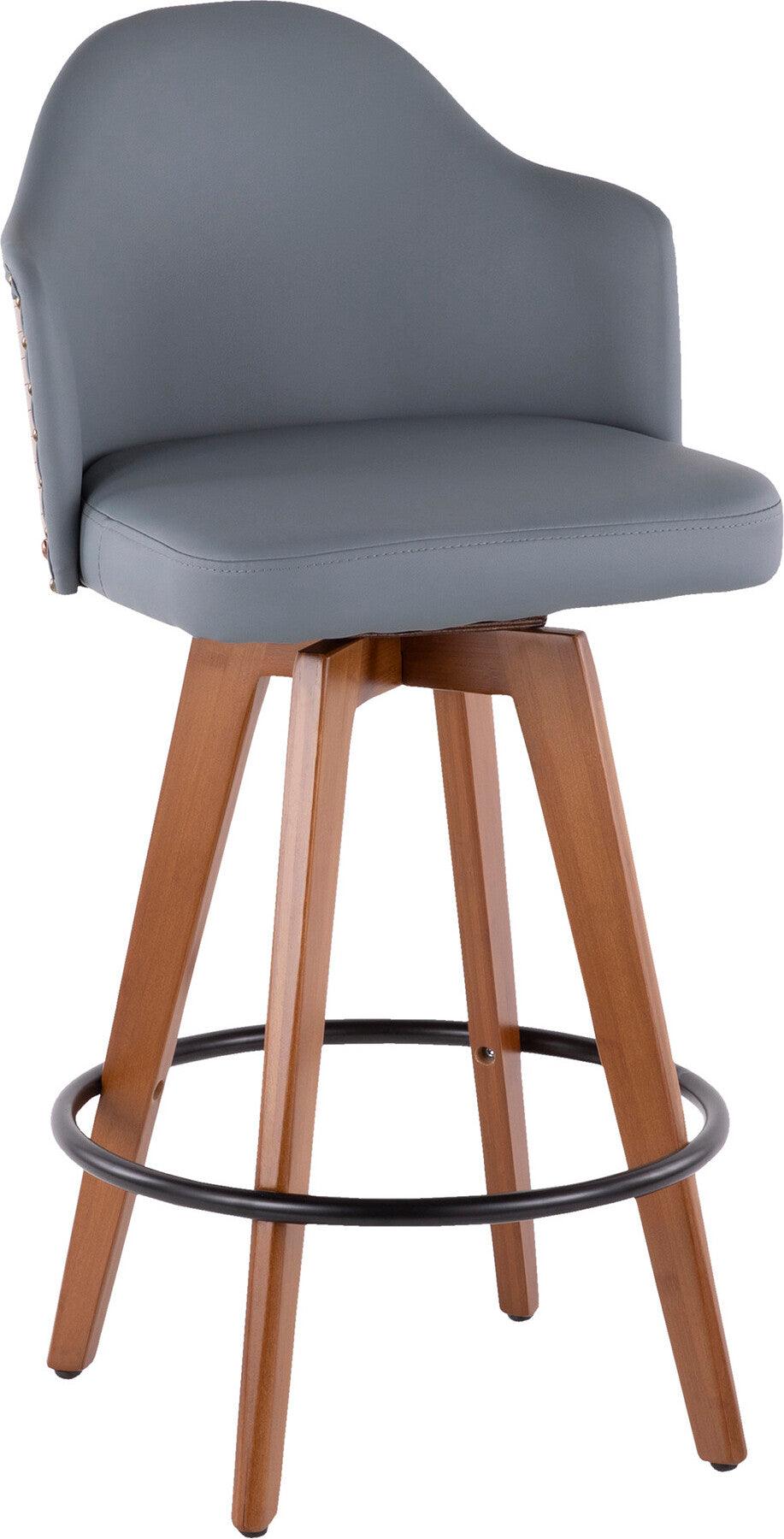 Lumisource Barstools - Ahoy Counter Stool Walnut & Gray