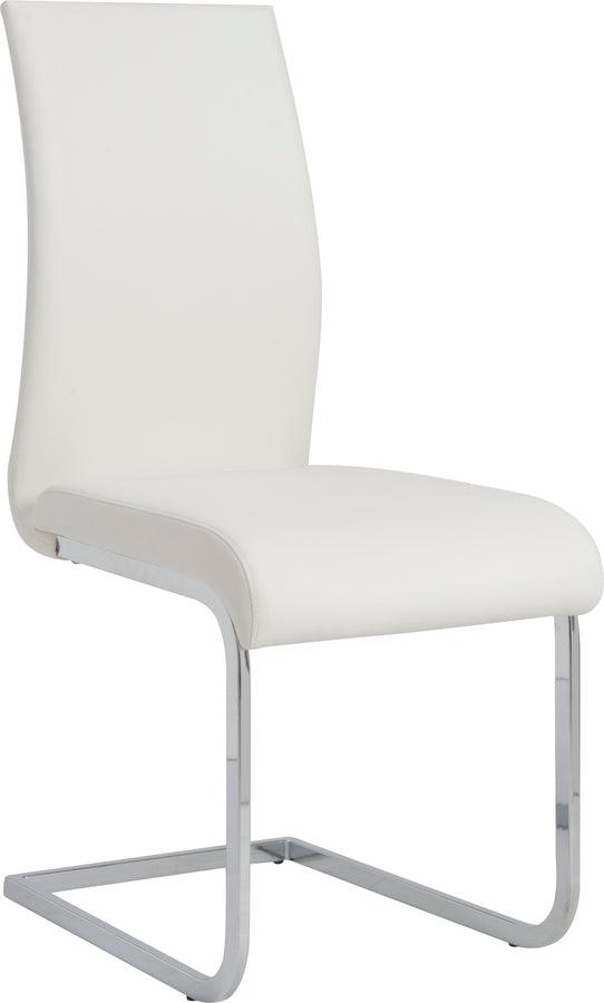 Euro Style Dining Chairs - Epifania Dining Chair in White with Chrome Legs - Set of 4