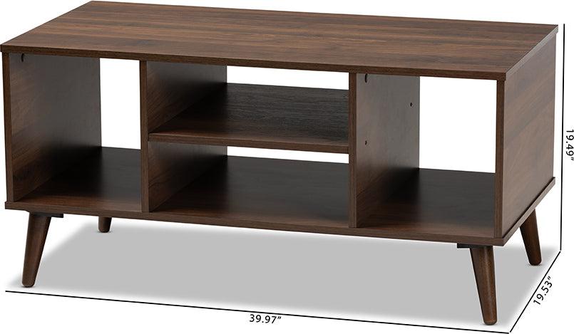 Wholesale Interiors Coffee Tables - Linas Mid-Century Modern Walnut Finished Coffee Table