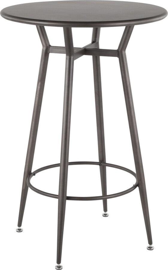 Lumisource Bar Tables - Clara Industrial Round Bar Table in Antique Metal