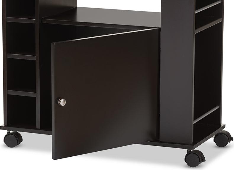 Wholesale Interiors Bar Units & Wine Cabinets - Ontario Wood Modern Dry Bar and Wine Cabinet Dark Brown