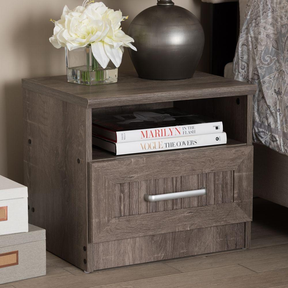 Wholesale Interiors Nightstands & Side Tables - Gallia Nightstand Oak Brown