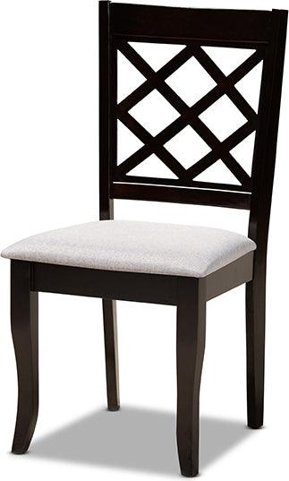 Wholesale Interiors Dining Sets - Adina Grey Fabric Upholstered and Dark Brown Finished Wood 5-Piece Dining Set