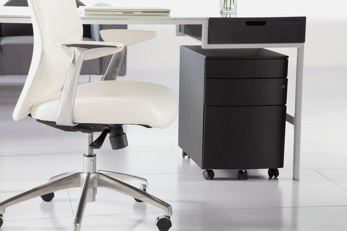 Euro Style File Cabinets - Floyd 3 Drawer File Cabinet in Black