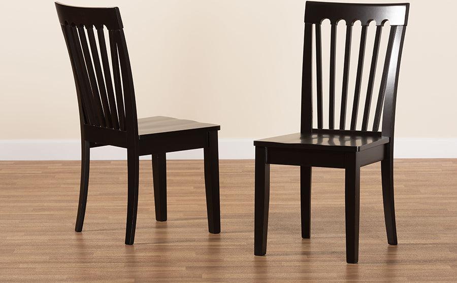 Wholesale Interiors Dining Chairs - Minette Dark Brown Finished Wood 2-Piece Dining Chair Set