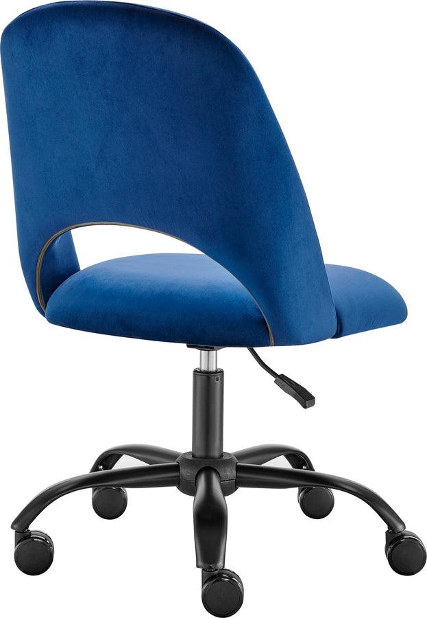 Euro Style Task Chairs - Alby Office Chair in Blue with Black Base