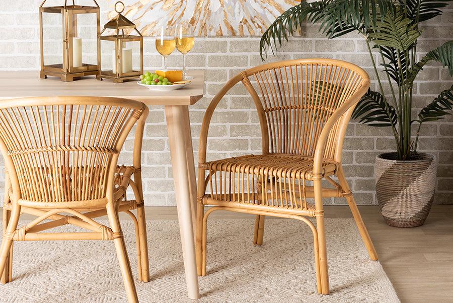 Wholesale Interiors Dining Chairs - Murai Modern Bohemian Natural Brown Rattan Dining Chair
