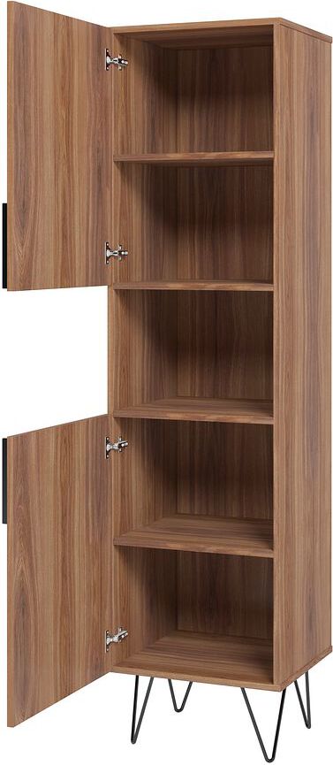 Manhattan Comfort Bookcases & Display Units - Beekman 17.51 Narrow Bookcase Cabinet in Brown and Pink