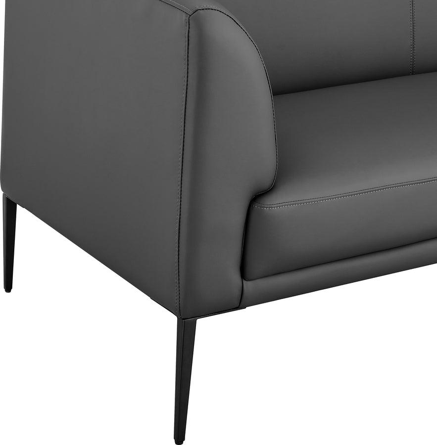 Euro Style Loveseats - Matias Loveseat in Gray Leatherette with Matte Black Legs