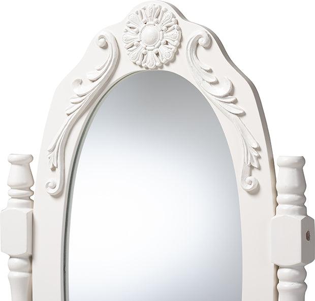 Wholesale Interiors Bathroom Vanity - Veronique Traditional French Provincial White Finished Wood 2-Piece Vanity Table with