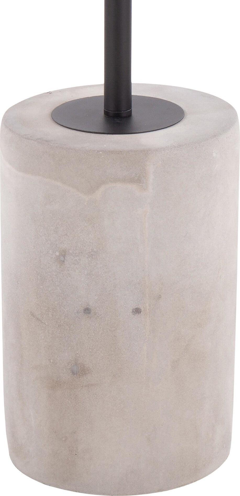 Lumisource Side & End Tables - Symbol Side Table Concrete & Black Steel & Black Glass