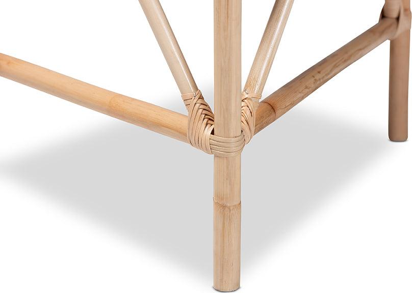 Wholesale Interiors Side & End Tables - Jayden Modern Bohemian Natural Brown Finished Rattan 2-Piece End Table Set