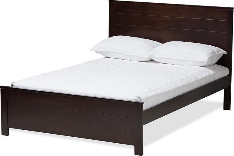 Wholesale Interiors Beds - Catalina Modern Classic Mission Style Dark Brown-Finished Wood Full Platform Bed