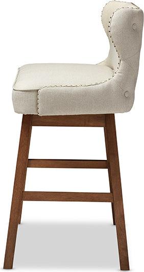 Wholesale Interiors Barstools - Gradisca Fabric Button-tufted Upholstered Bar Bench Banquette Light Beige