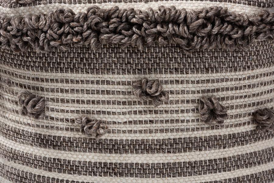 Wholesale Interiors Ottomans & Stools - Eligah Moroccan Ottoman Ivory & Brown