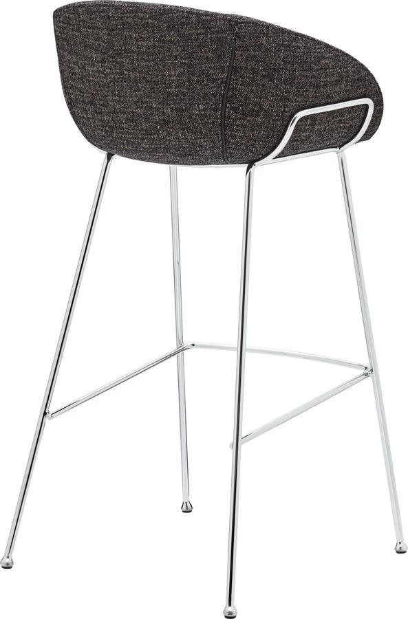 Euro Style Barstools - Zach-B Bar Stool with Black Fabric and Chromed Steel Frame and Legs - Set of 2