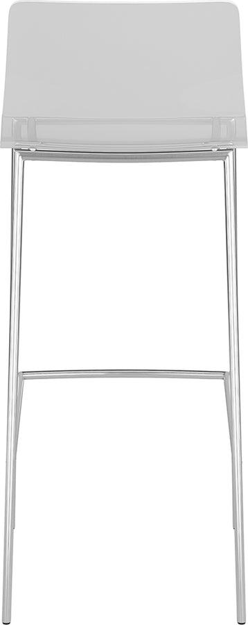 Euro Style Barstools - Cilla Bar Stool in Clear with Brushed Nickel Legs - Set of 2