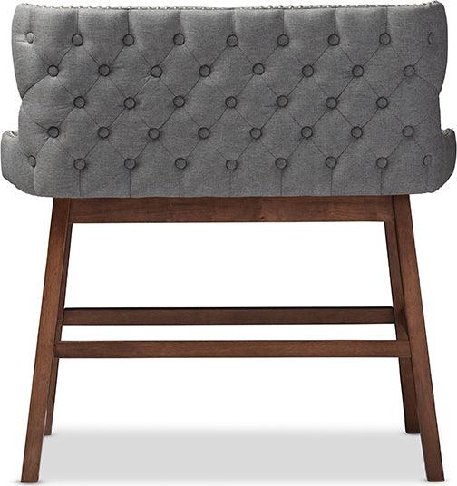 Wholesale Interiors Barstools - Gradisca Button-tufted Upholstered Bar Bench Banquette Grey