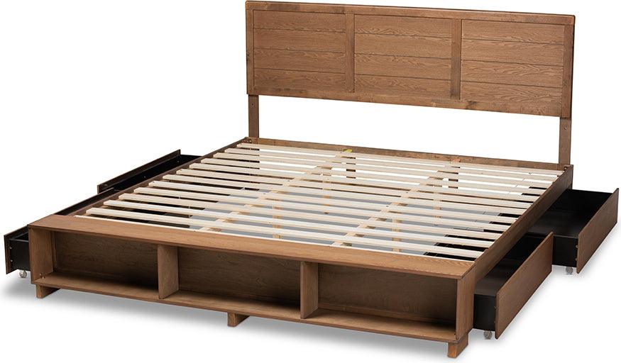 Wholesale Interiors Beds - Alba King Storage Bed Ash Walnut