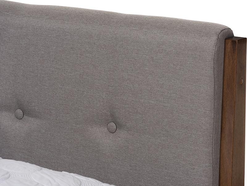 Wholesale Interiors Beds - Leyton King Bed Light Gray/Walnut Brown