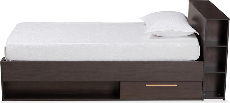 Wholesale Interiors Beds - Carlson Modern and Contemporary Brown Wood Twin Size 3-Drawer Platform Storage Bed