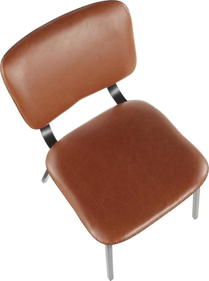 Lumisource Dining Chairs - Foundry Chair in Black Metal and Cognac - Set of 2