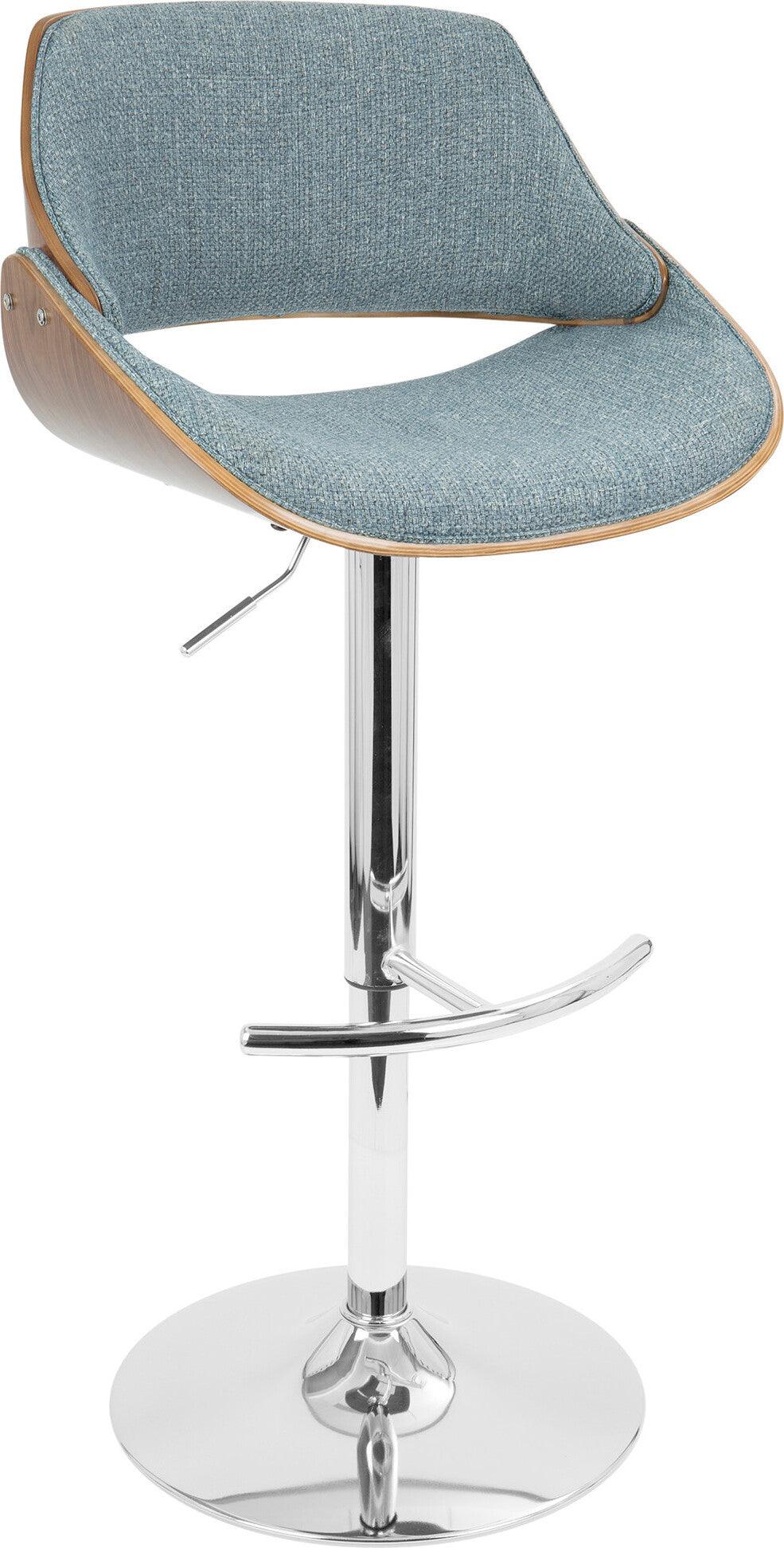 Lumisource Barstools - Fabrizzi Barstool Walnut & Blue