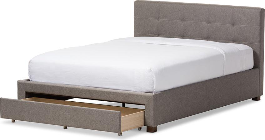 Wholesale Interiors Beds - Brandy Queen Bed with Storage Gray