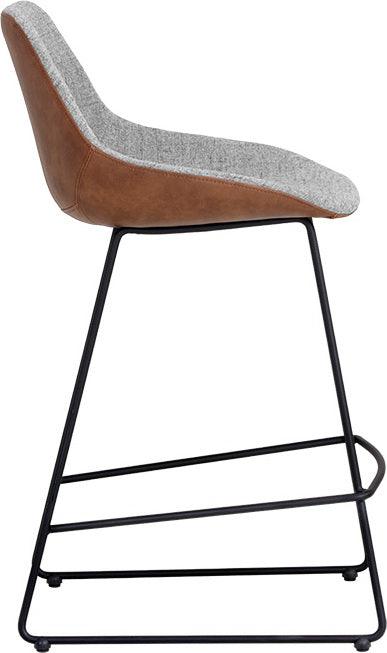 SUNPAN Barstools - Mccoy Counter Stool - November Grey / Cinnamon Brown