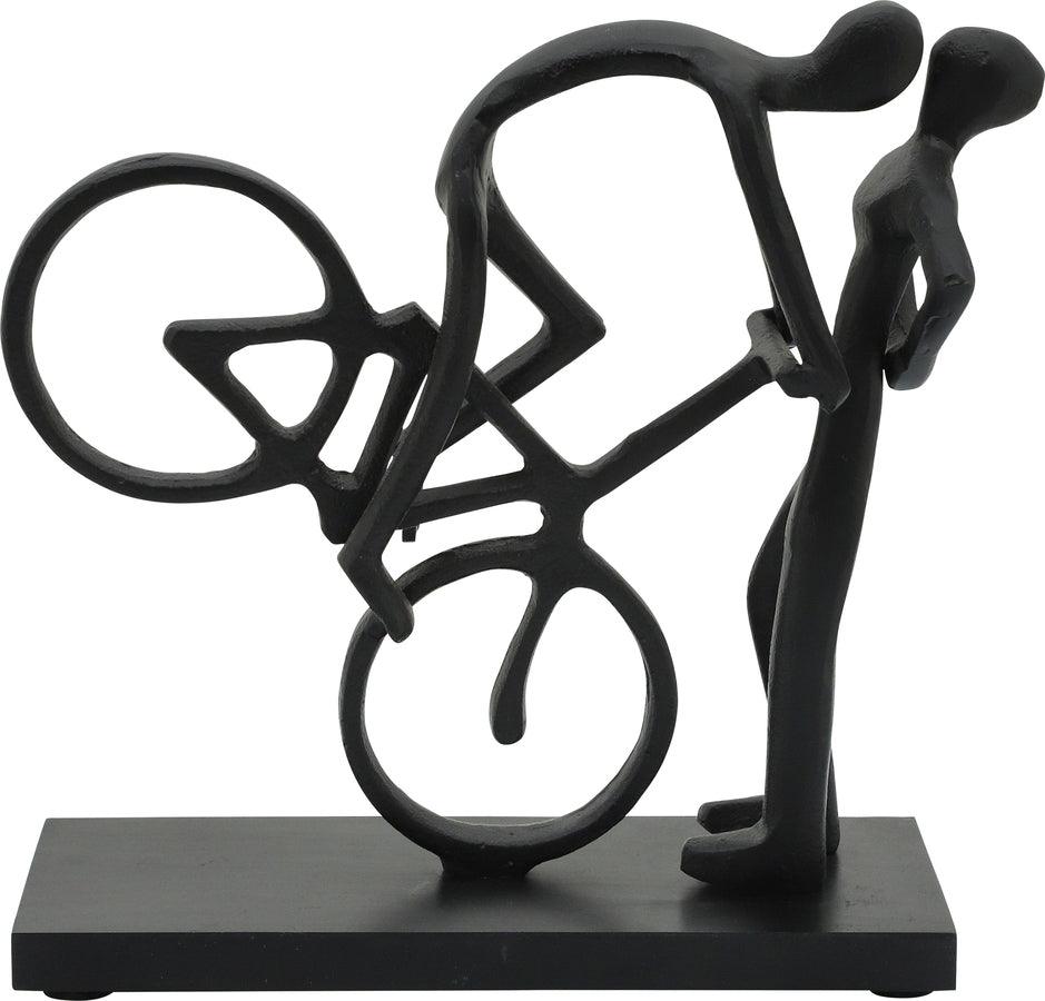 Sagebrook Home Decorative Objects - Metal 10"H Cyclist Kissing, Black